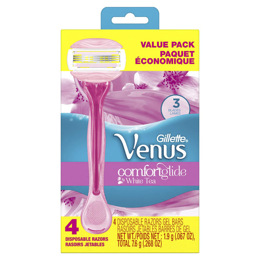 Gillette Venus ComfortGlide White Tea Scented Women's Disposable Razors, 4 Count Beauty and Personal Care Gillette Venus