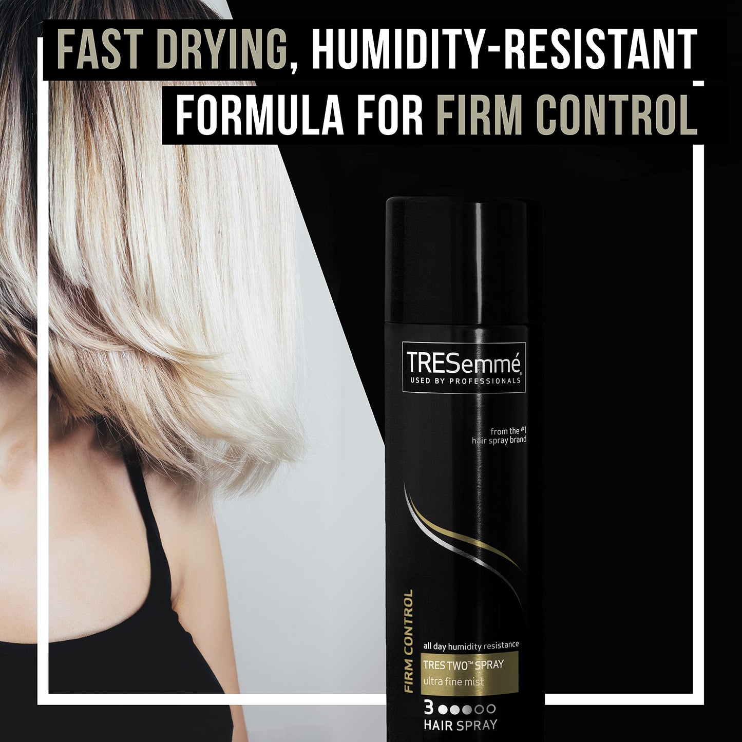 TRESemmé TRES Two Ultra Fine Mist Hair Spray For All Hair Types, Firm Control Hair Styling Anti-Frizz Hairspray With All-Day Humidity Resistance 11 oz Beauty & Personal Care TRESemmé