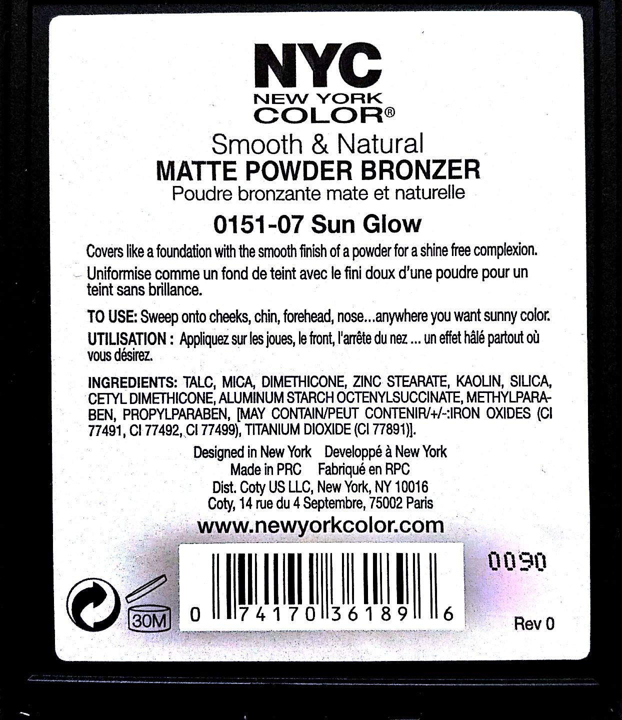 NYC New York Color Smooth & Natural Matte Powder Bronzer, .28 Oz. Sun Glow (Limited Edition) Beauty & Personal Care NYC