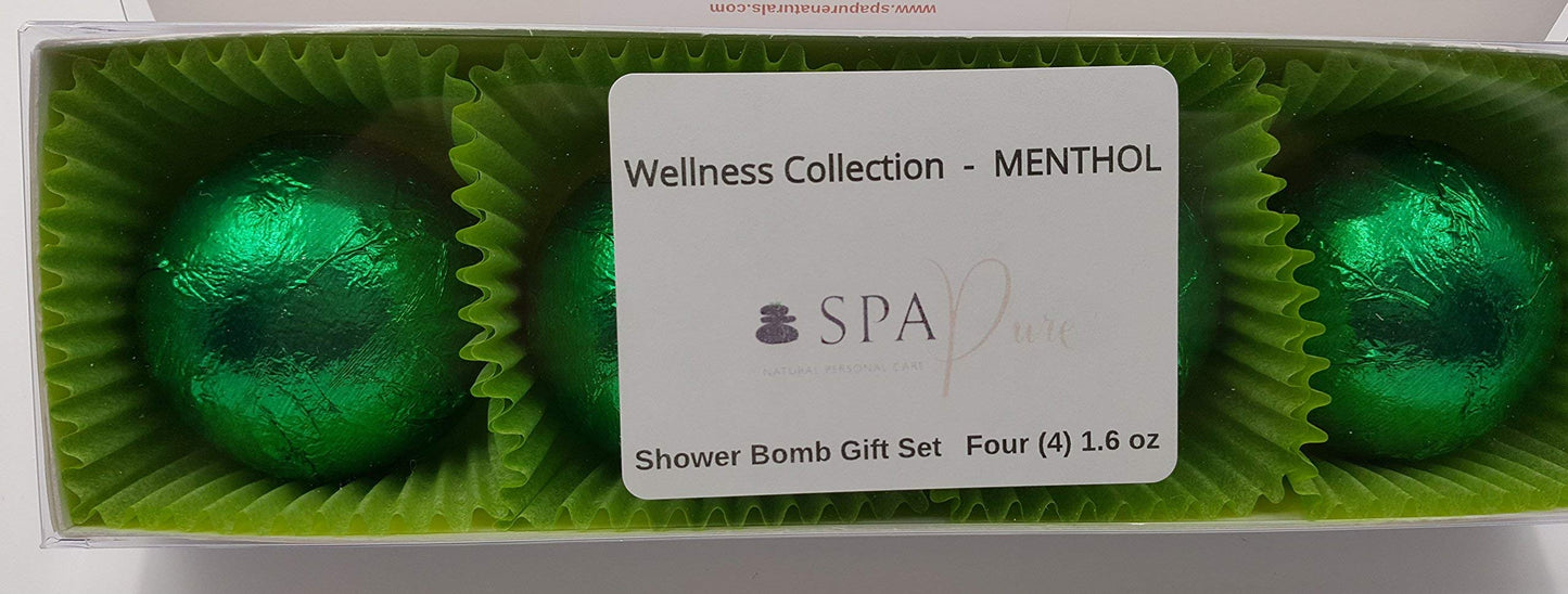 Spa Pure Wellness MENTHOLEUCALYPTUS Shower Bombs - (4-Pack) Aromatherapy Fizzing Shower Bombs by Spa Pure Naturals Beauty and Personal Care Spa Pure