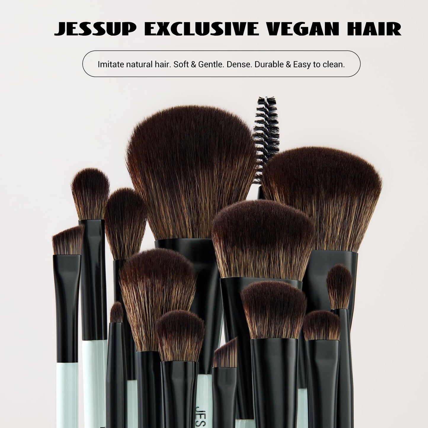 Jessup Makeup Brushes Set 10pcs, Double Sided Foundation Contour Blush Highlight Blending Eyebrow Brush Eyeshadow Eyeliner Concealer Brush, Bright Beauty and Personal Care Jessup