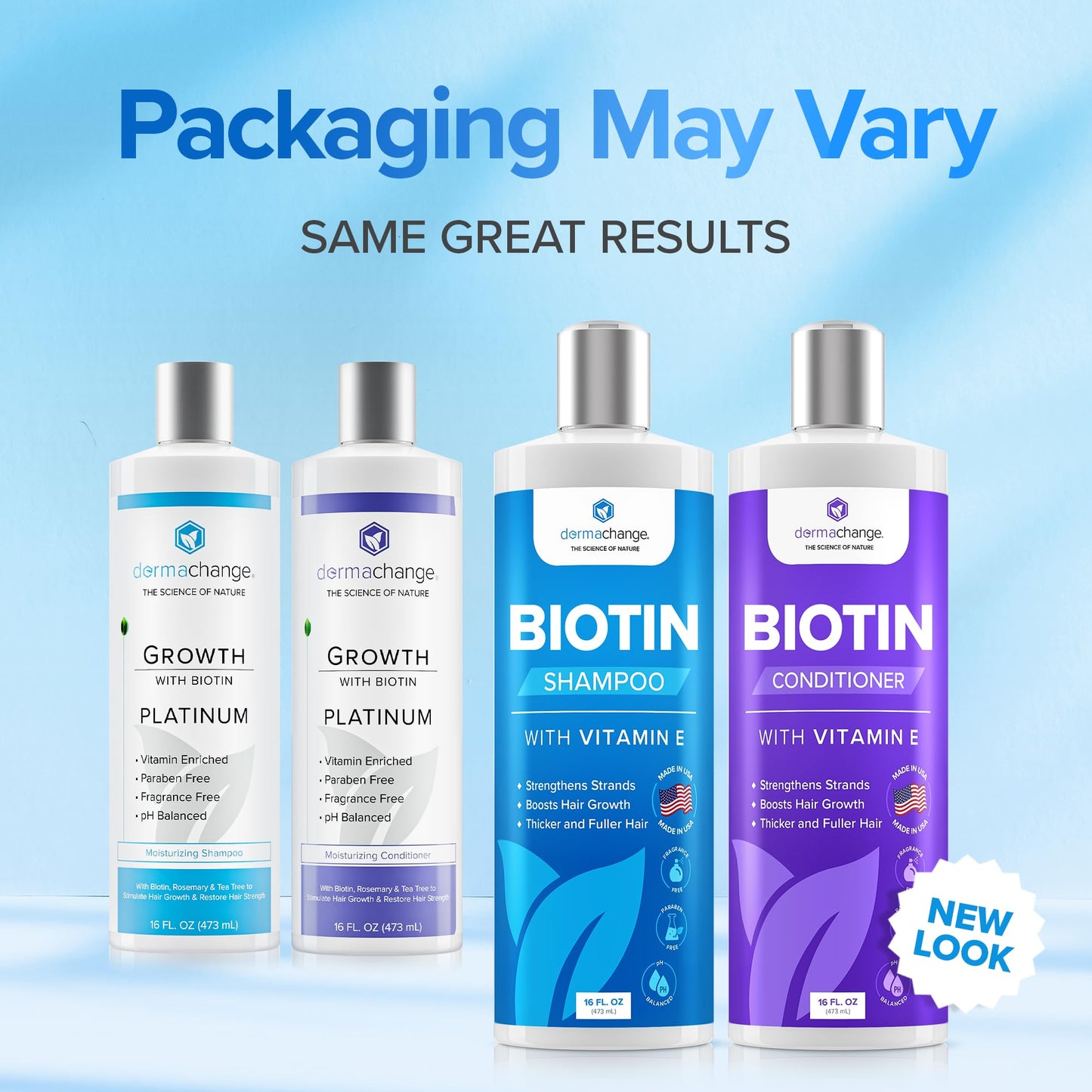 DermaChange Biotin Shampoo and Conditioner Set - Hair Growth Shampoo and Conditioner for Men & Women - Shampoo Conditioner for Dry, Damage & thinning Beauty & Personal Care DermaChange