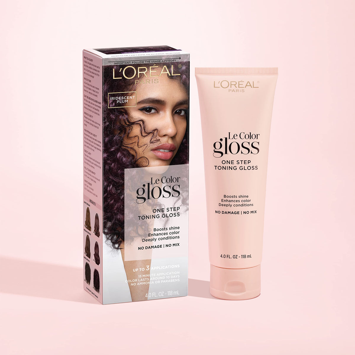 L’Oréal Paris Le Color Gloss One Step In-Shower Toning Hair Gloss, Neutralizes Brass, Conditions & Boosts Shine, Iridescent Plum Purple, 4 Ounce Beauty & Personal Care L'Oreal Paris