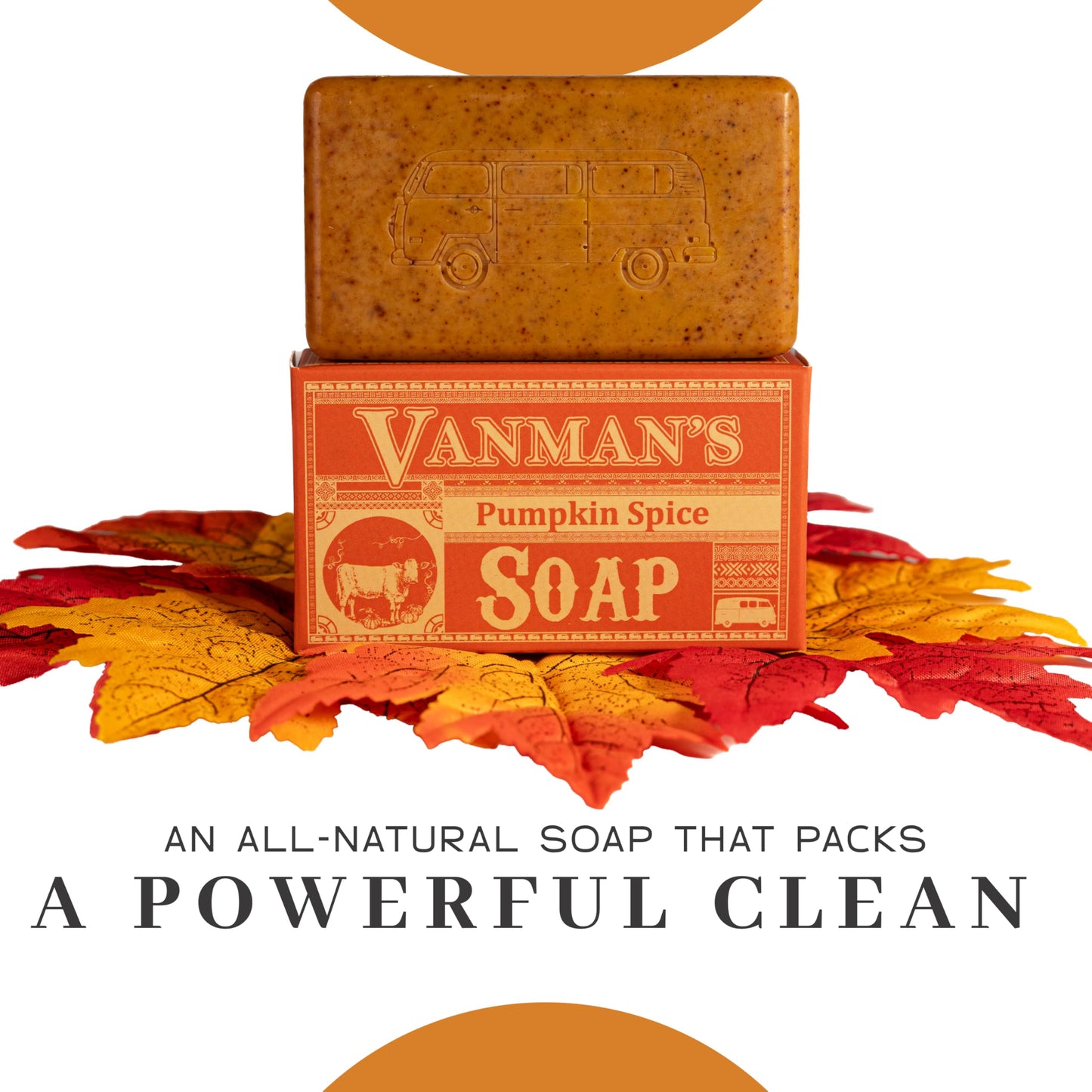 VanMan Pumpkin Spice Body Soap - Grass Fed Finished Suet Beef Tallow & Pumpkin Puree - Nourishing, Hydrating & Moisturizing Natural Bar Soap Beauty & Personal Care The VanMan Company