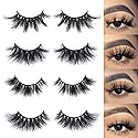 Mikiwi 3D Mink Lashes, 4 Styles Mink Eyelashes, Dramatic Eyelashes, Strip Lashes, 5D Mink Lashes, Pack-4 Beauty & Personal Care mikiwi