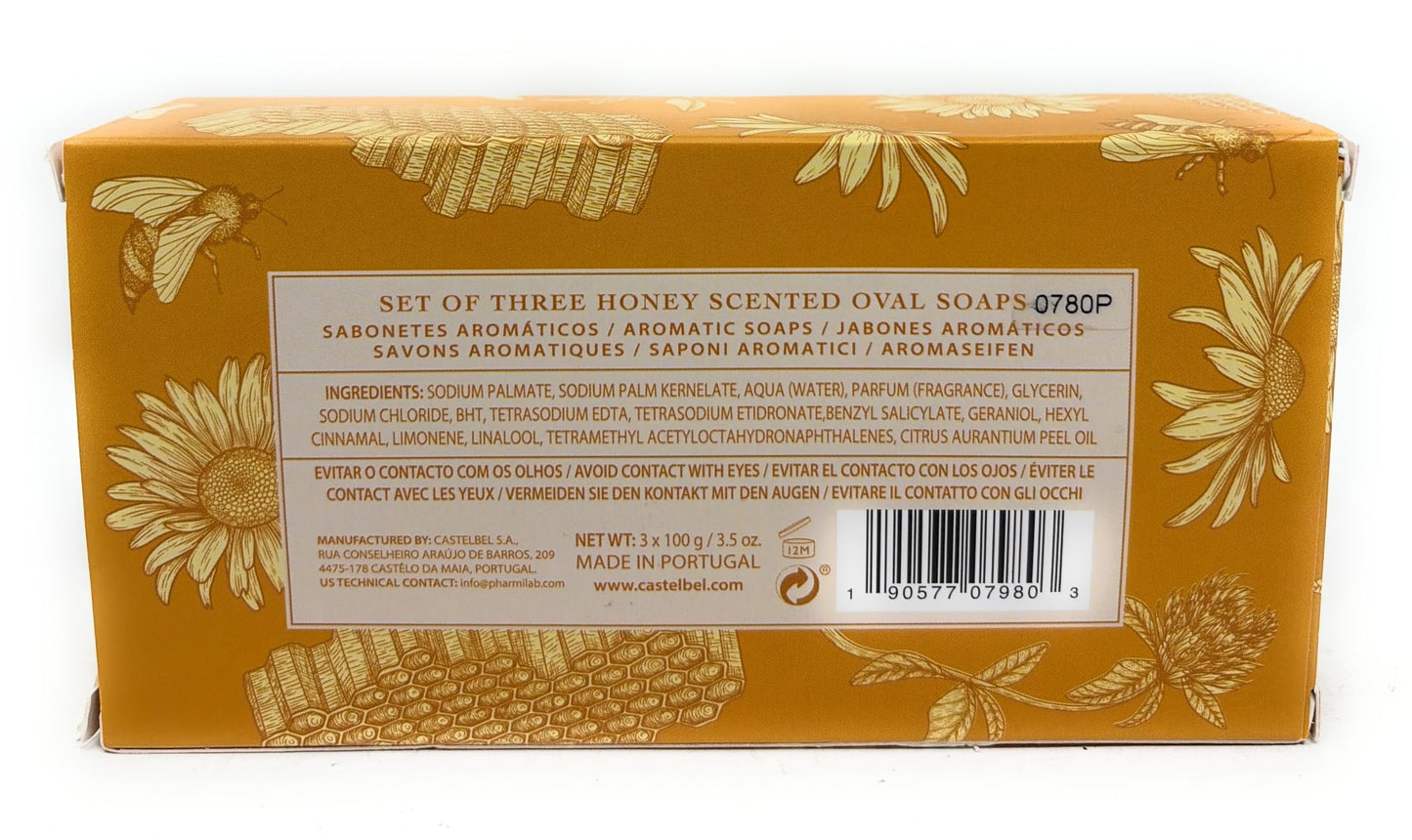 Castelbel Honey Aromatic Soap Gift Set, Triple Milled, Floral Honeycomb Design, 3.5 oz Beauty & Personal Care Castelbel