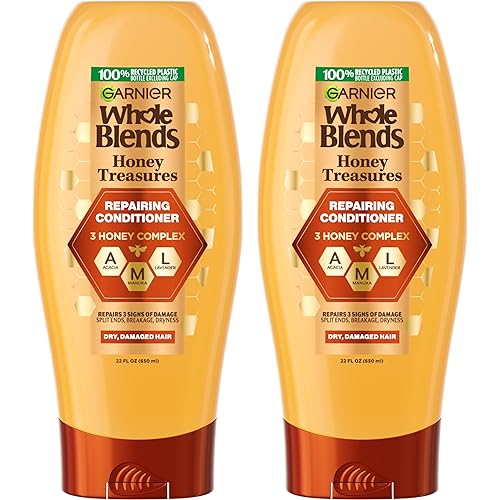 Garnier Whole Blends Honey Treasures Repairing Conditioner, for Dry, Damaged Hair, 22 Fl Oz, 2 Count (Packaging May Vary) Beauty & Personal Care Garnier