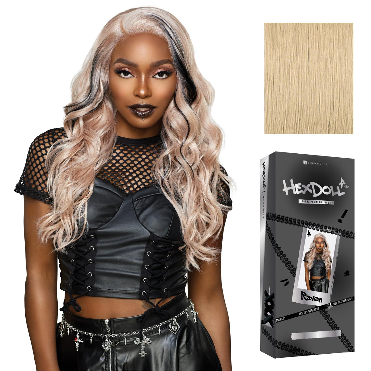 Sensationnel Hexdoll 13x4 LaceWig-Raven, BEIGEBLONDE