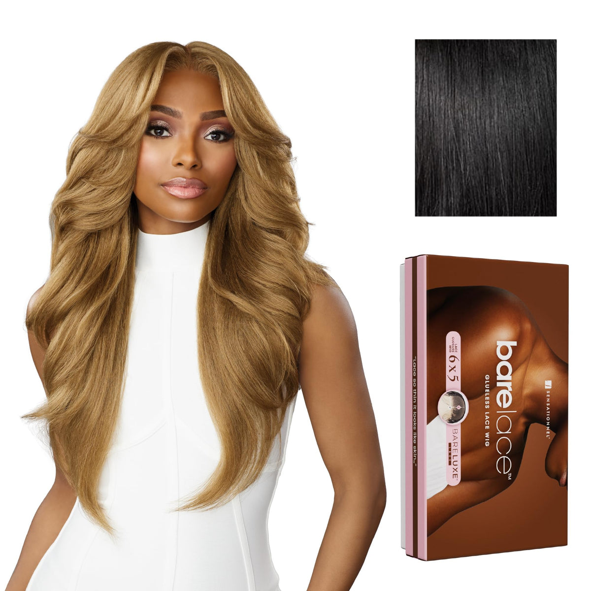 Sensationnel Bare Lace 6x5 Lacewig-Unit 3, 1 JETBLACK