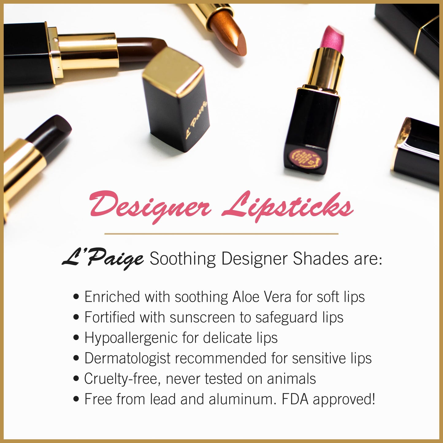 L'Paige Ice Mocha Lipstick | Cool Mocha Brown Frosted Shimmer Lip Color | Aloe Vera Moisturizing Formula | Long-Lasting Pearlescent Finish | Shade L29 Beauty & Personal Care L'Paige