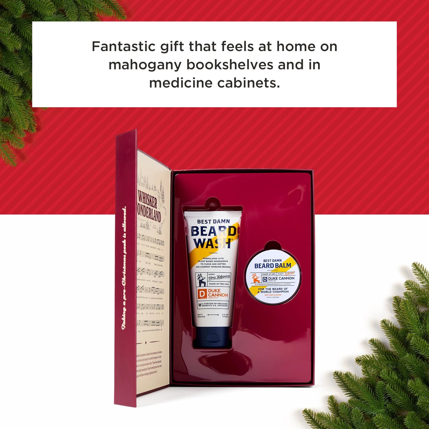 Duke Cannon Whisker Wonderland Beard Care Gift Set - Beard Wash + Beard & Face Lotion - Holiday Kit for Men - Barley & Wheat Protein - Vitamin B & E Beauty and Personal Care Duke Cannon Supply Co.