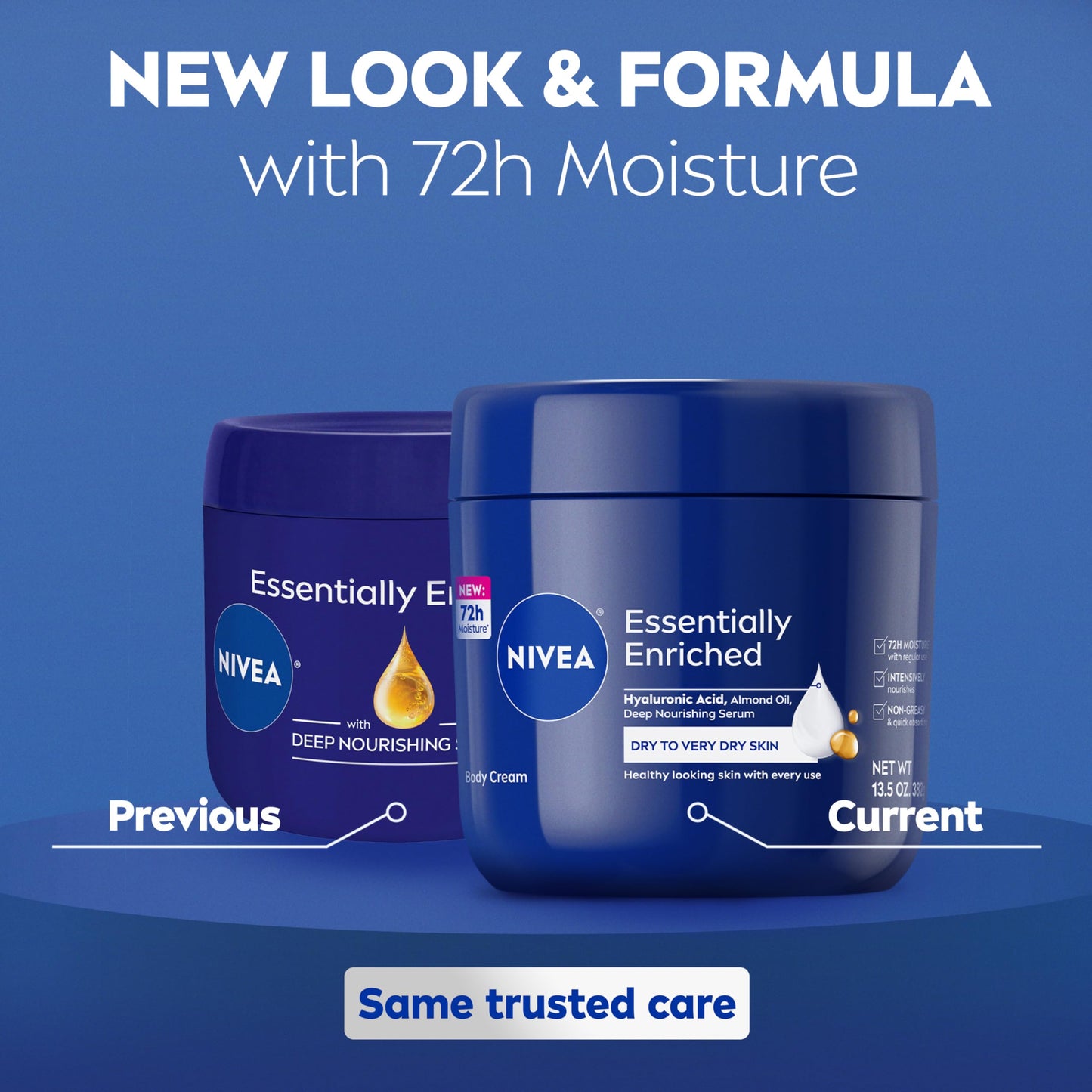 NIVEA Essentially Enriched Body Cream for Dry to Very Dry Skin with Hyaluronic Acid, Deep Nourishing Serum and Almond Oil, 72-Hour Body Moisturizer Beauty & Personal Care NIVEA