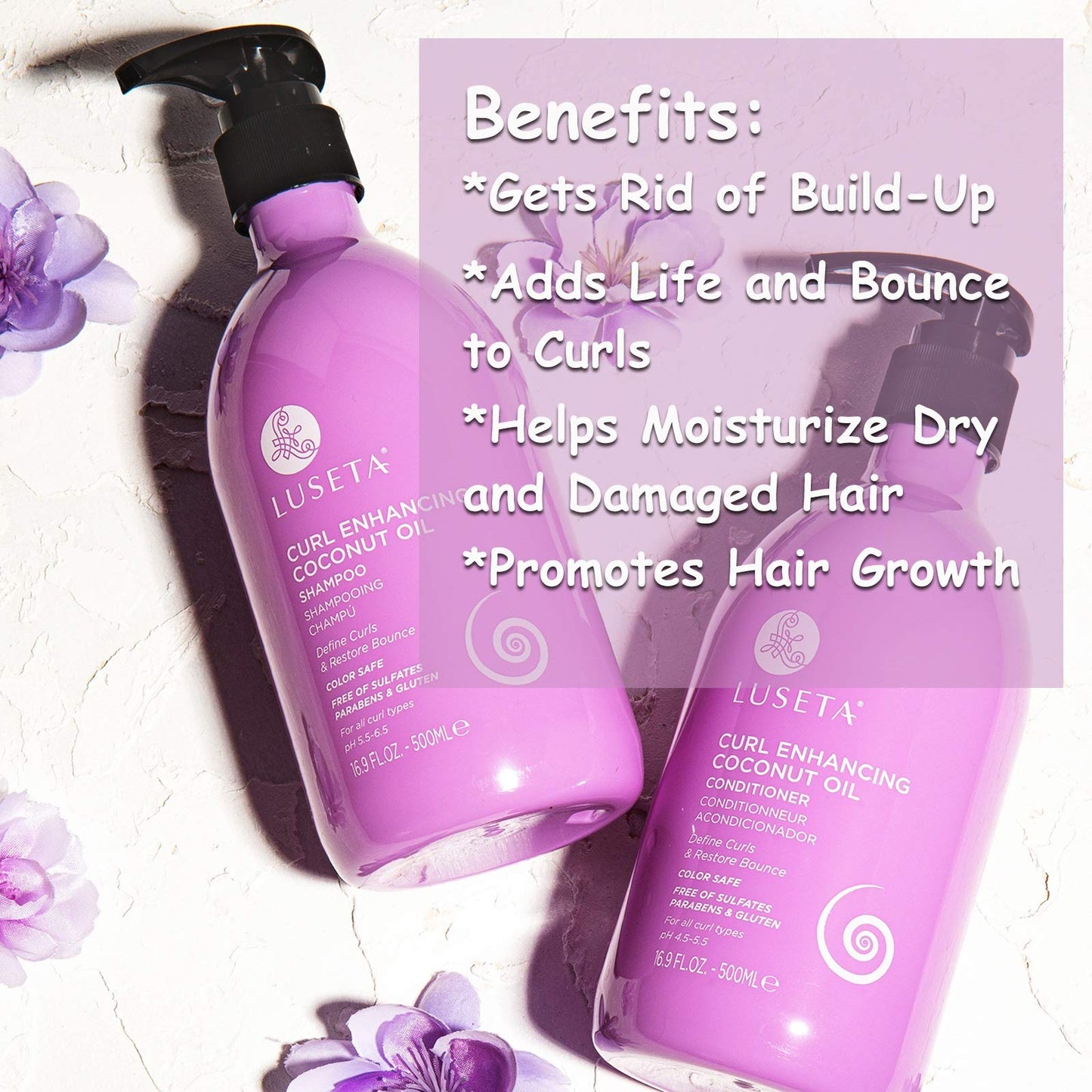 Luseta Curl Enhancing Coconut Oil Shampoo for Dry Damaged Hair, Restore Bounce & Define Curls, 33.8Oz, Prevent Breakage Beauty & Personal Care L LUSETA