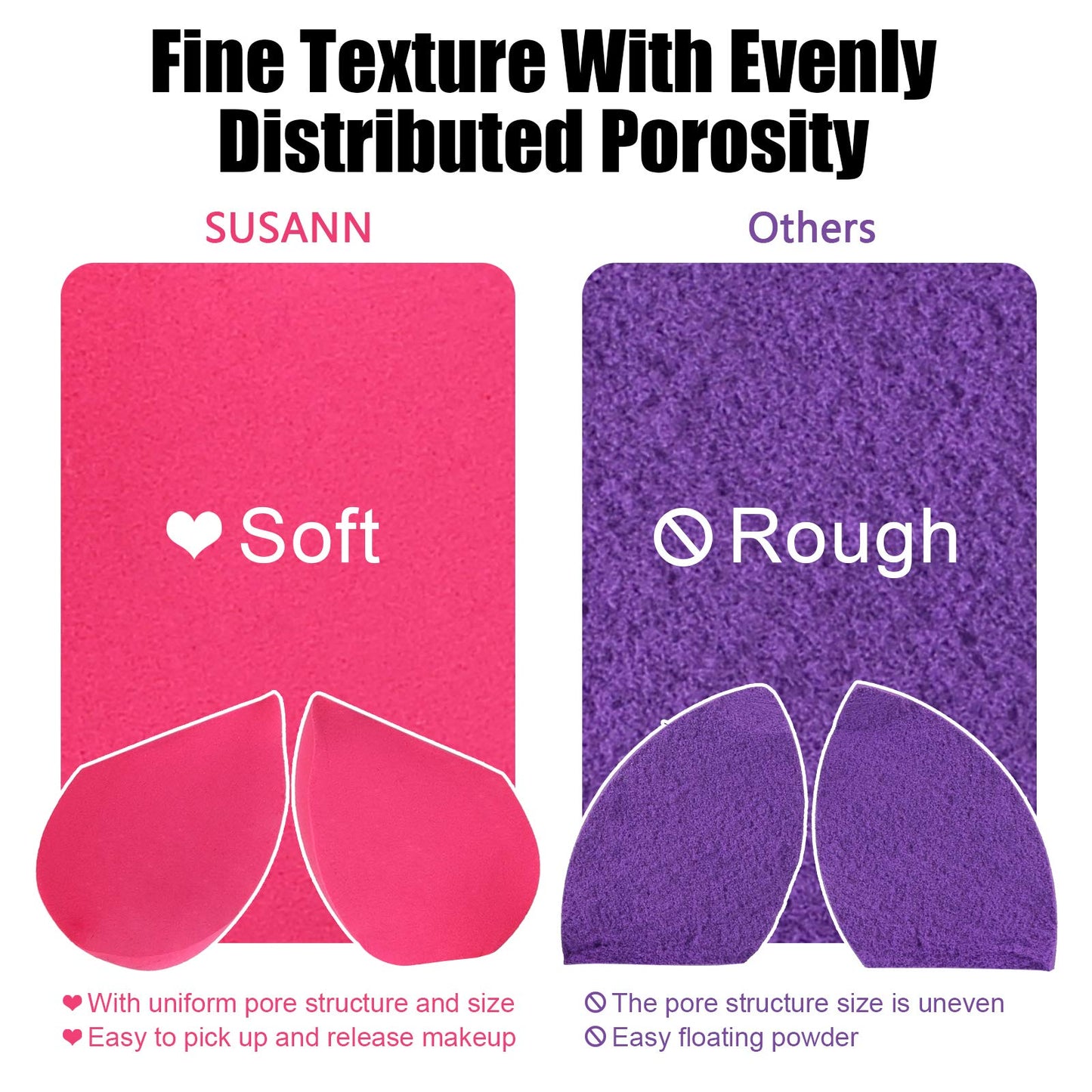 Makeup Sponge Blender Beauty Sponge Set 12pcs and Beauty Foundation Sponge Blender Holder 1PCS,Blending Sponges Cosmetic Puff Flawless for Cream Beauty & Personal Care S SUSANN