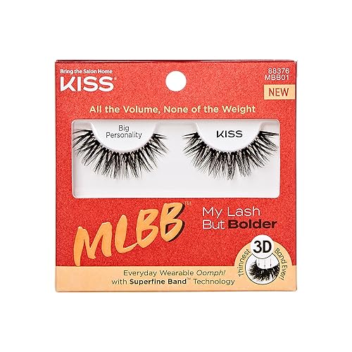 KISS My Lash But Bolder, False Eyelashes, 'Big Personality', 14mm, Includes 1 Pair, Easy to Apply, Reusable Lash Clusters Beauty & Personal Care KISS
