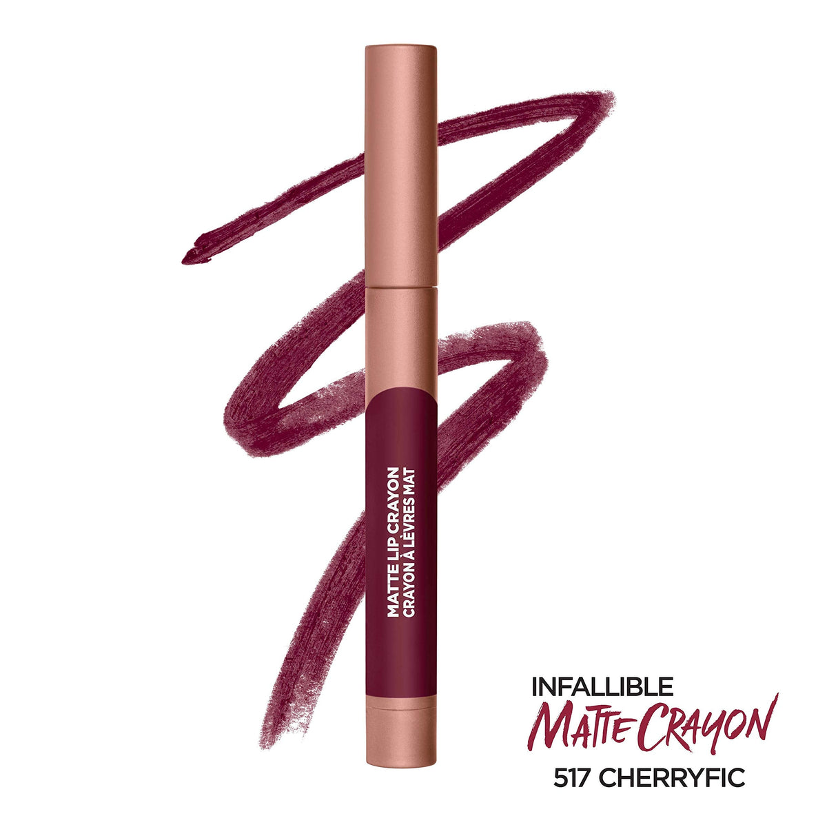 L’Oréal Paris Infallible Matte Lip Crayon, Cherryific (Packaging May Vary) Beauty & Personal Care L'Oreal Paris