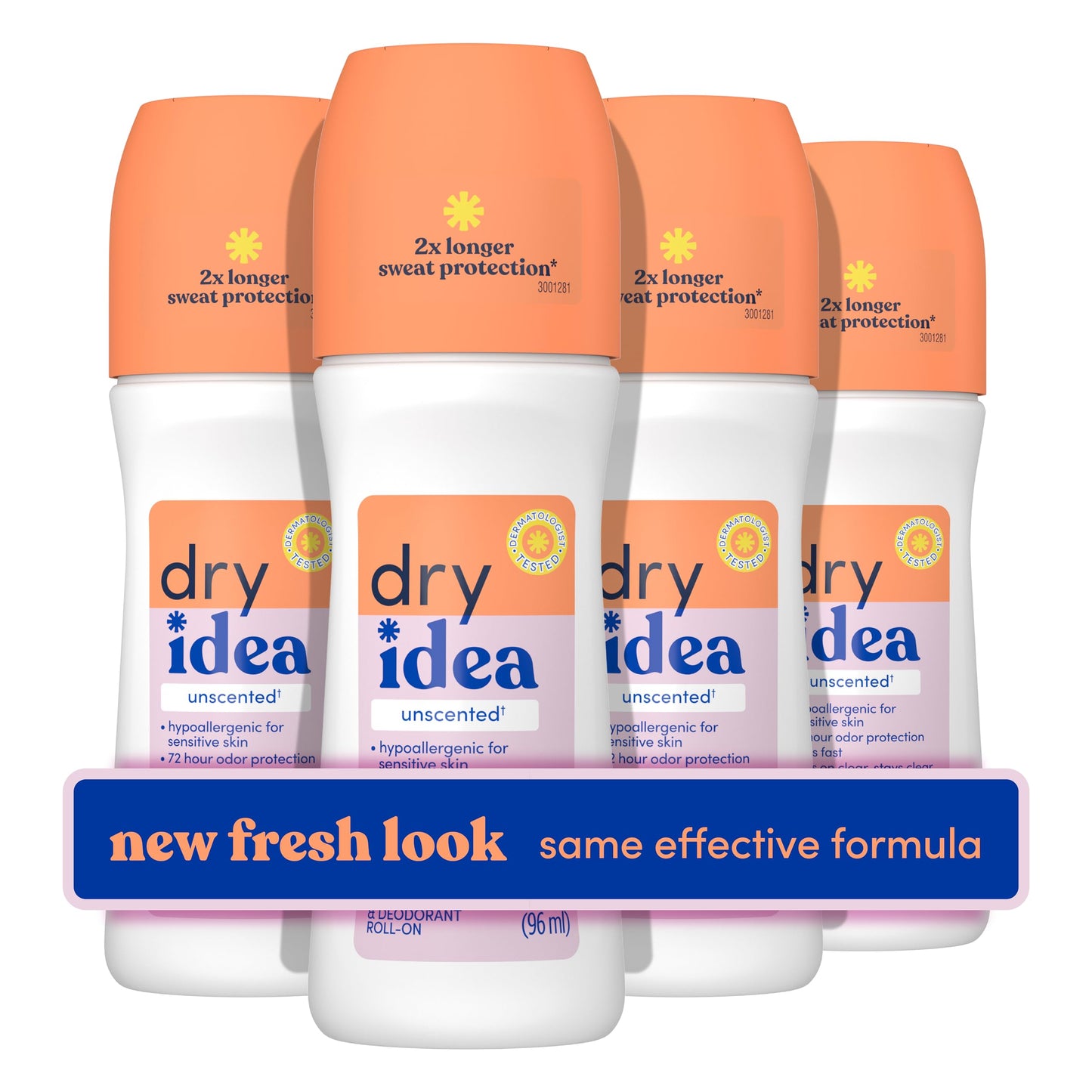 Dry Idea Advanced Dry Anti-Perspirant Deodorant Roll-On Unscented 4 Total Pack Beauty and Personal Care Dry Idea