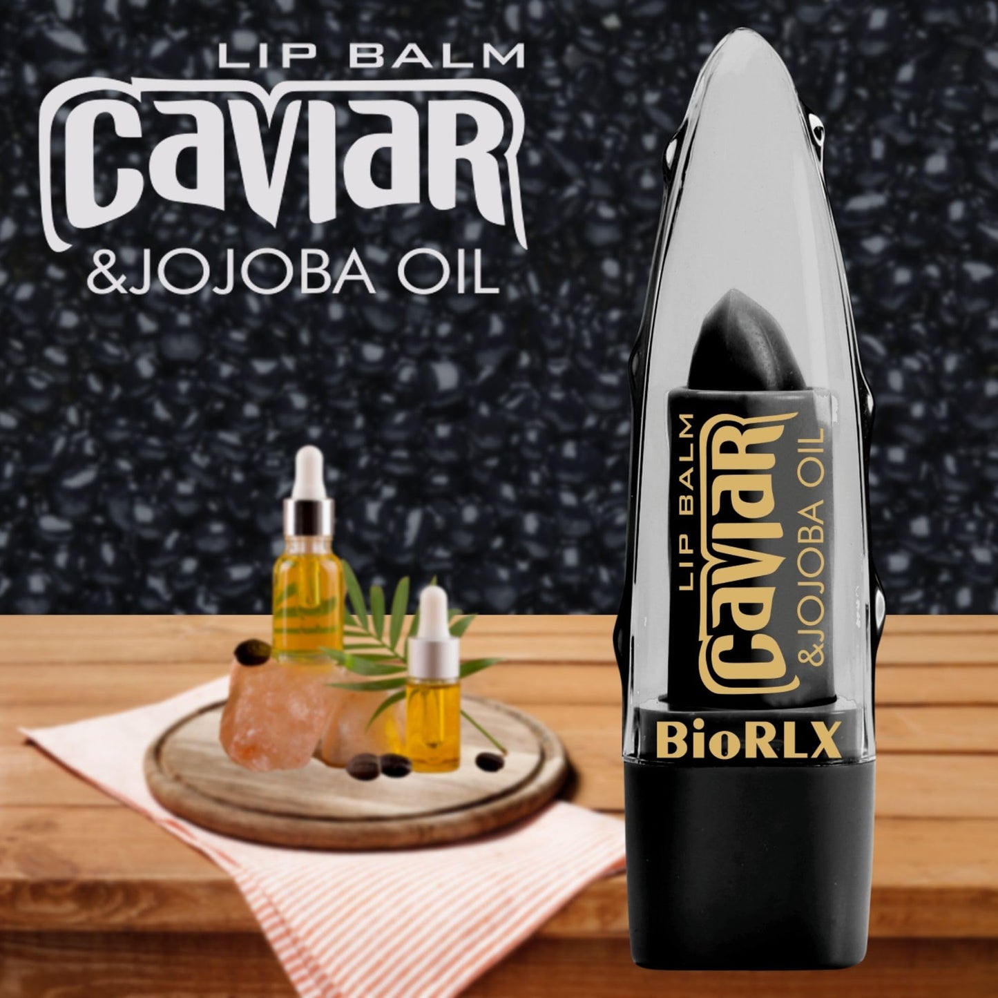 BioRLX Caviar & Jojoba Oil Lip Balm - Luxurious Color-Free Lip Care for Intense Moisture and Smoothness (Caviar & Jojoba, 0.12 Ounce (Pack of 1)) Beauty and Personal Care BioRLX