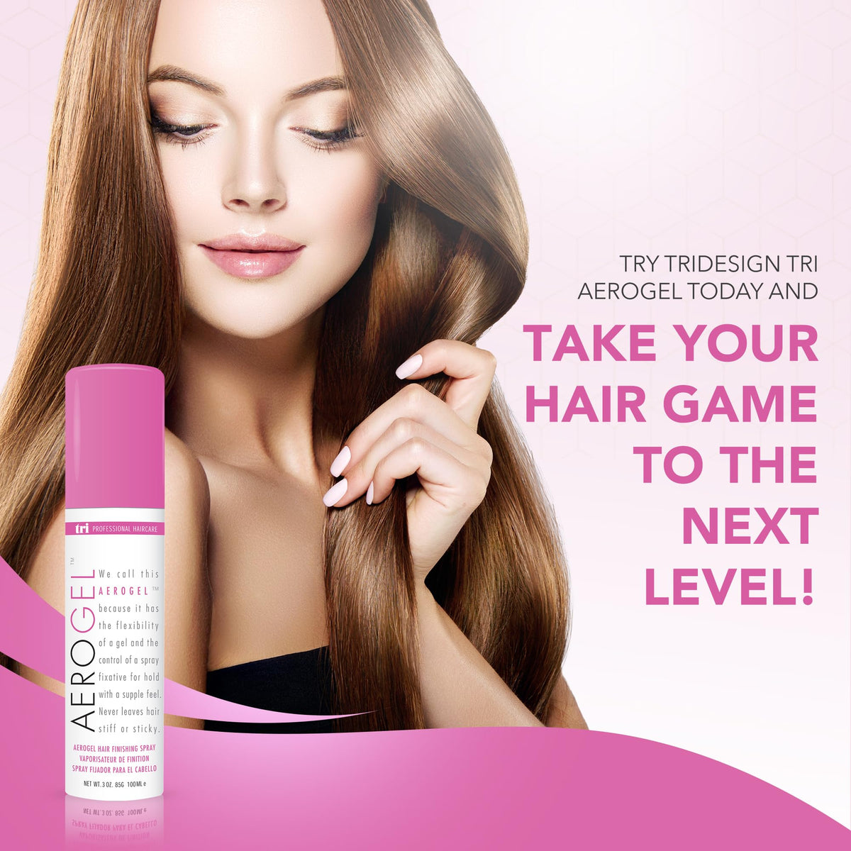 TRIDESIGN Aerogel Hairspray - Strong Hold Hair Finishing Spray for Volumizing & Control, Flexible Styling for All Hair Types, Non-Sticky and Scented Beauty & Personal Care TRIDESIGN