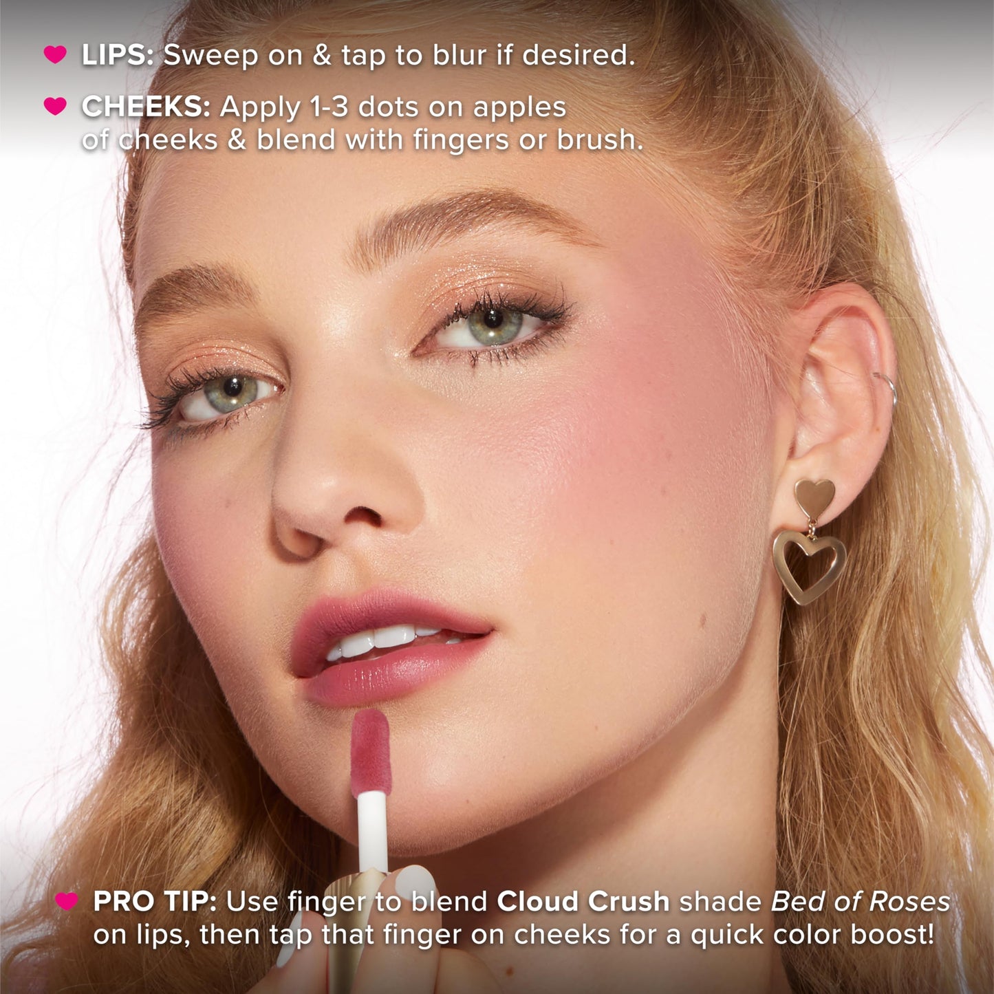 Too Faced Cloud Crush Whipped Lip & Cheek | Creamy Multi-Use Formula with Hyaluronic Oil for a Soft-Focus Longwear Flush, 0.15 Fl Oz, Bed of Roses Beauty & Personal Care Too Faced