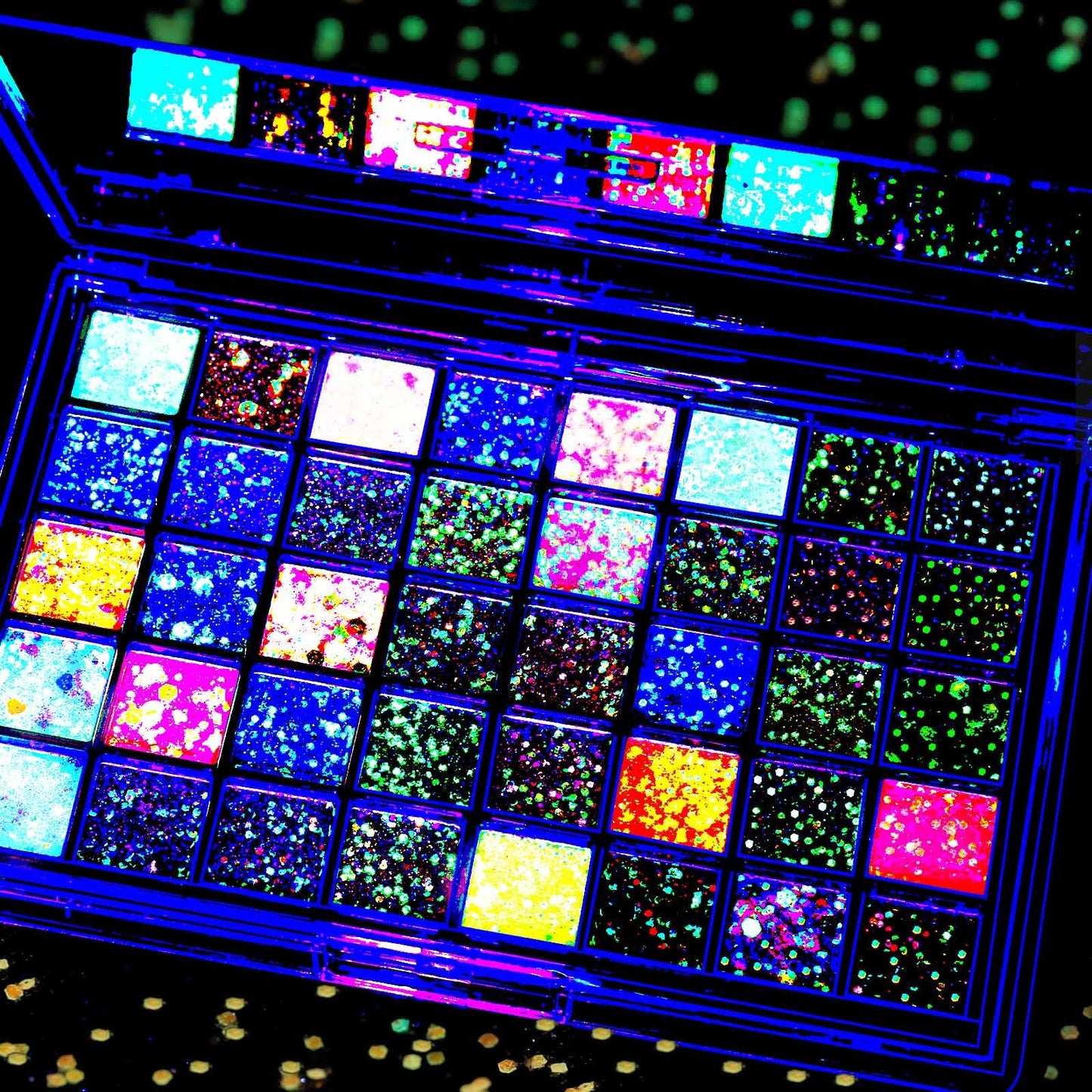 FANDAMEI 40 Colors Glow in The Dark Glitter, Face Glitter for Kids Women Girls, Body Glitter Hair Glitter for Halloween Rave Carnival Party Glitter Beauty and Personal Care Fandamei Default Title