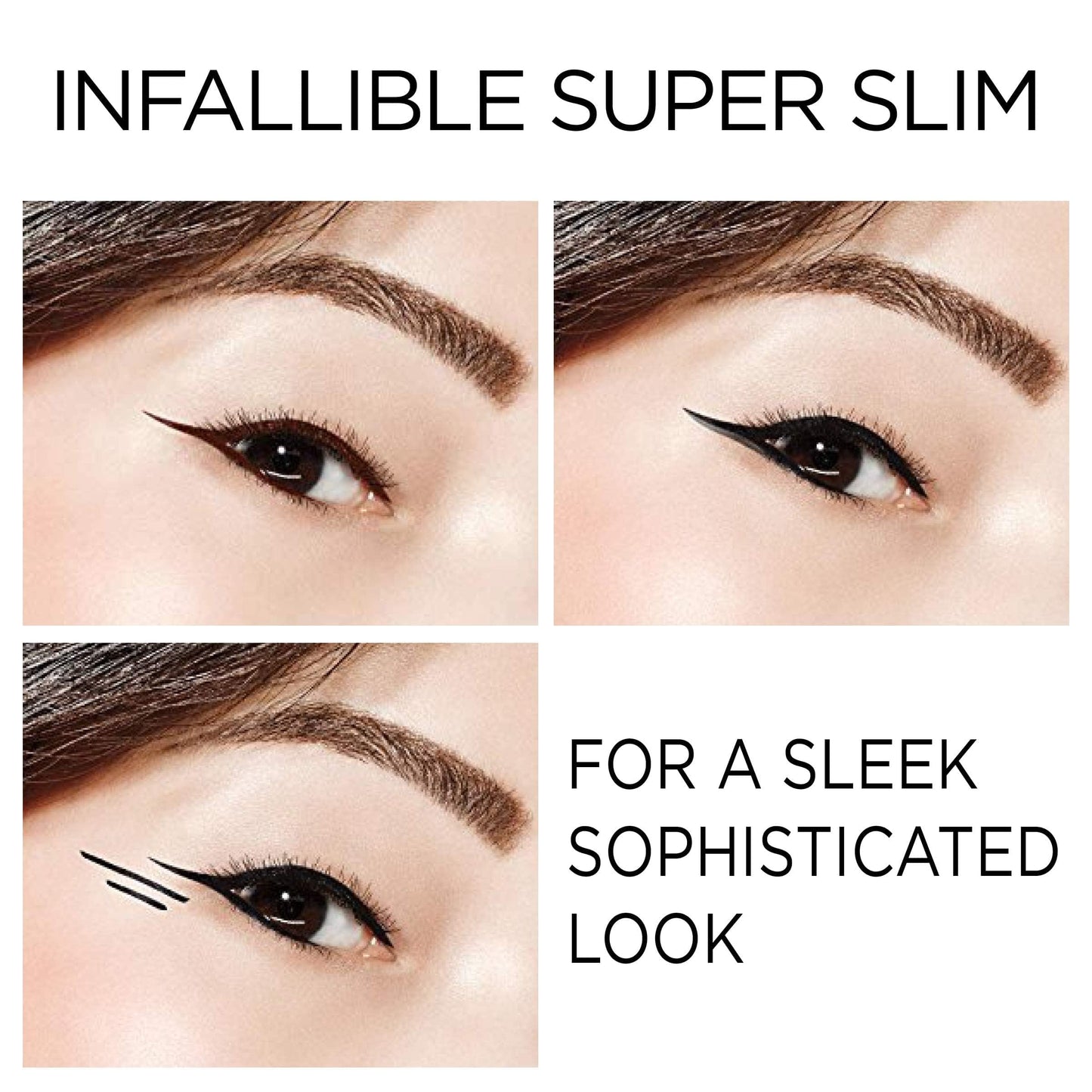 L'Oreal Paris Makeup Infallible Super Slim Long-Lasting Liquid Eyeliner, Ultra-Fine Felt Tip, Quick Drying Formula, Glides on Smoothly, Black, Pack Beauty & Personal Care L'Oreal Paris