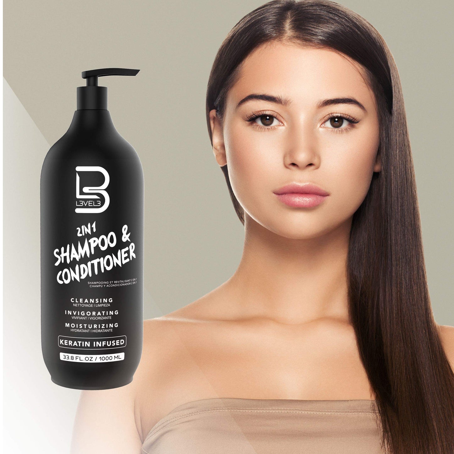 L3 Two in One Shampoo and Conditioner - Smooths and Strengthens Hair - Improves Shine and Tames Frizzy Hair - 33.8 Fl Oz Beauty & Personal Care L3