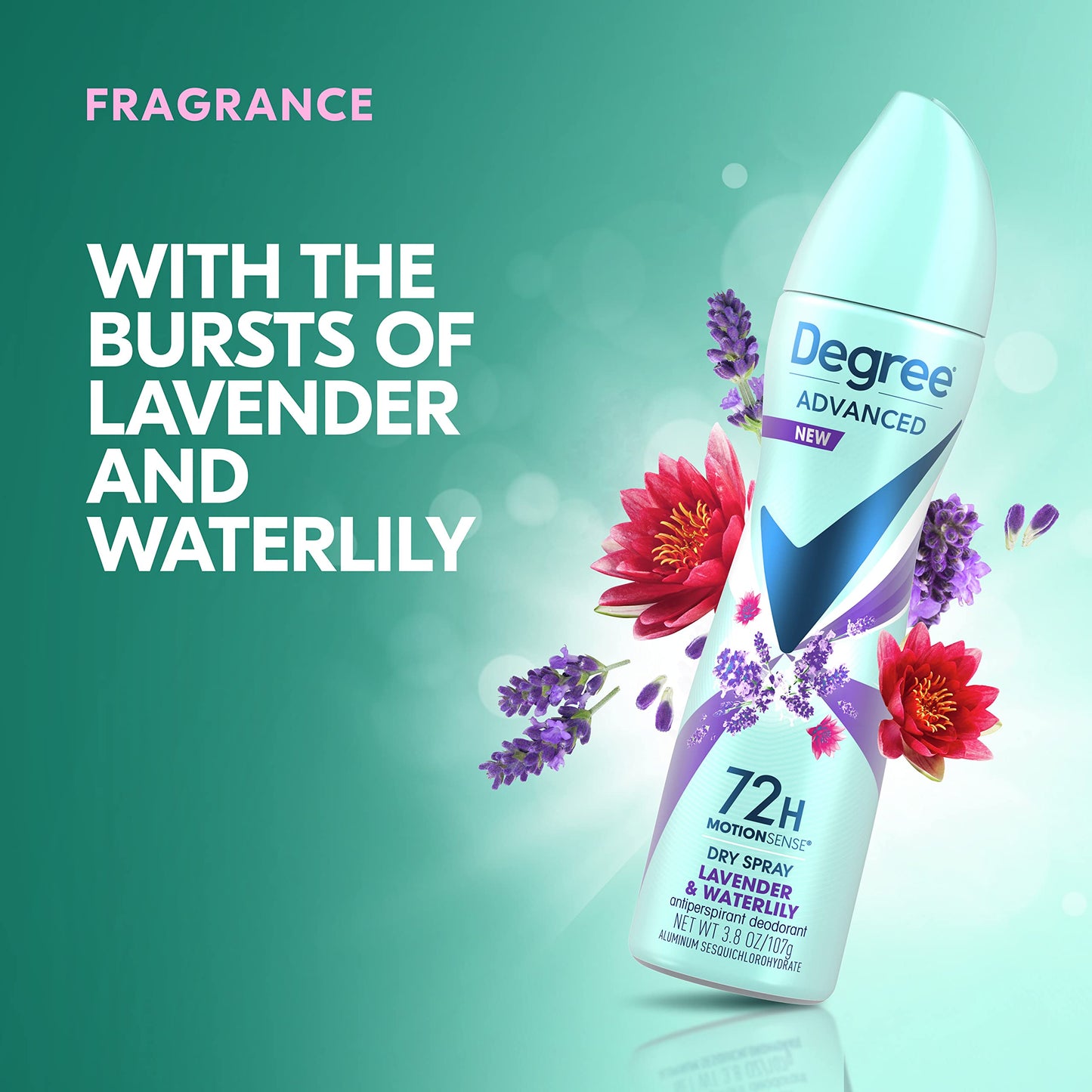 Degree Antiperspirant Deodorant Dry Spray 72-Hour Sweat and Odor Protection Lavender and Waterlily Deodorant Spray For Women With MotionSense Beauty and Personal Care Degree