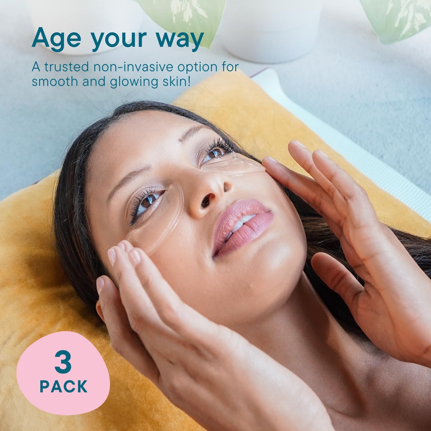 Frownies Under Eye Gel Patches for Puffy Eyes - Dark Circles with Cactus Collagen - Reusable, 3 Pack Beauty & Personal Care Frownies