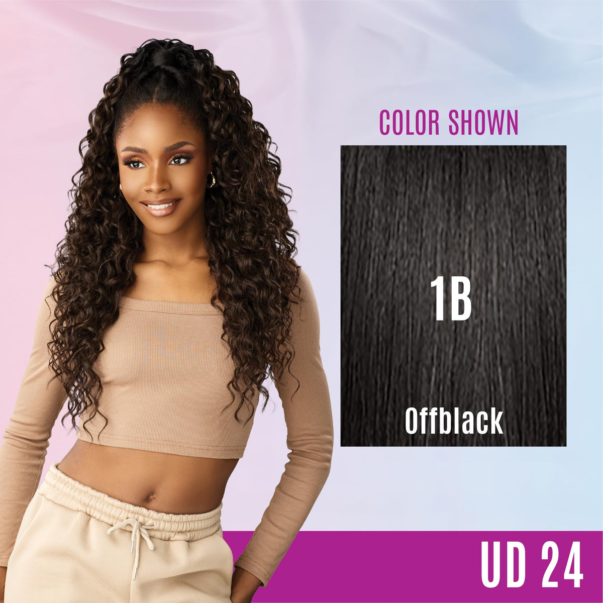 Sensationnel Instant Updown Halfwig Pony-Iud 24, 1B OFFBLACK