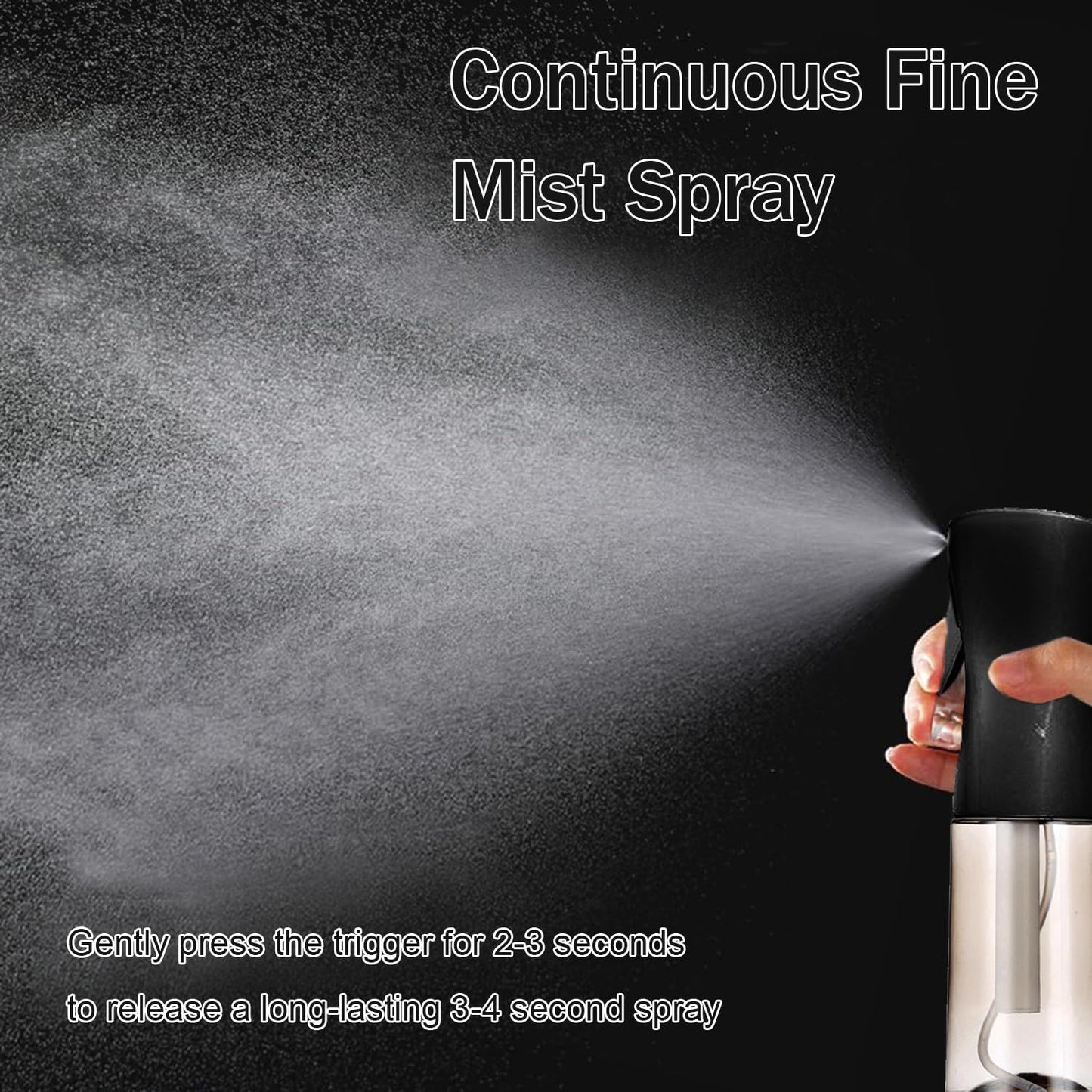 3 Pack Spray Bottles, 2-Pack Continuous Spray Bottles,Fine Water Mist Spray Bottles for Hair 6.8 OZ (200 ML) and 1oz 30ml Travel Spray Bottle Mister Beauty and Personal Care ESSKAM