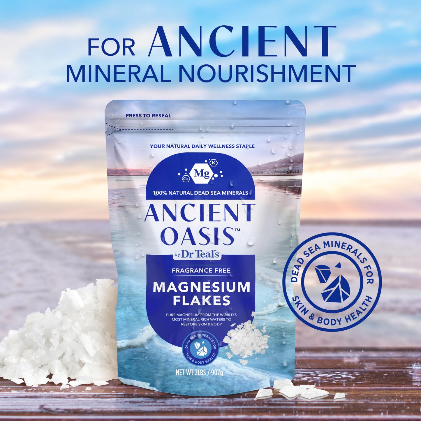 Ancient Oasis by Dr Teal's Magnesium Flakes, Fragrance Free, 2 lbs Beauty and Personal Care Dr Teal's