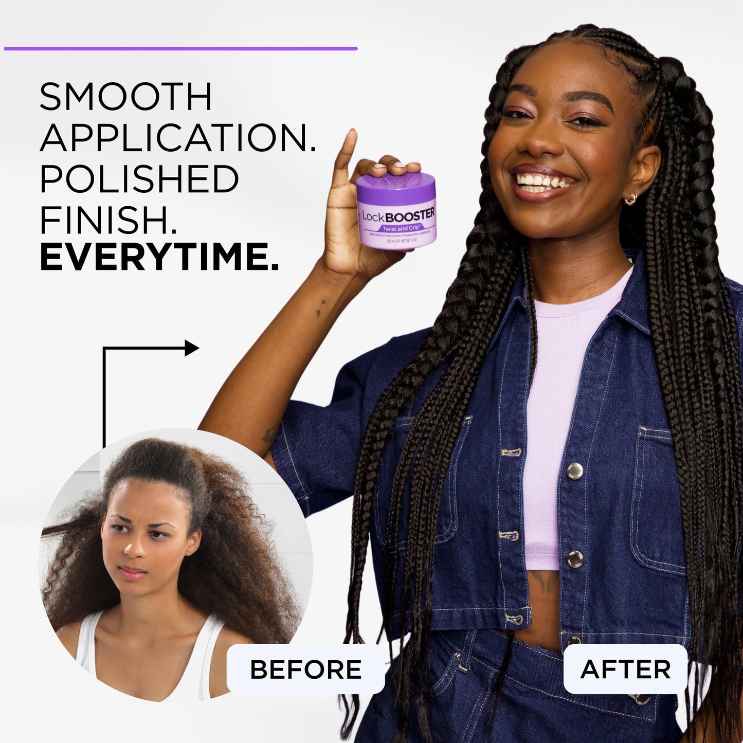 Style Factor Lock BOOSTER Twist & Grip Braid Gel (10.1 Oz.) with Coconut Oil - Strong Hold, Flake-Free, Frizz-Free Hair Braiding Gel for Defined Beauty & Personal Care Style Factor