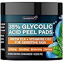 NUVADERMIS 35% Glycolic Acid Peel Pads - Exfoliating Facial Resurfacing for Blackheads, Dark Spots, and Acne - Safe for Sensitive Skin - 60 Beauty & Personal Care NUVADERMIS