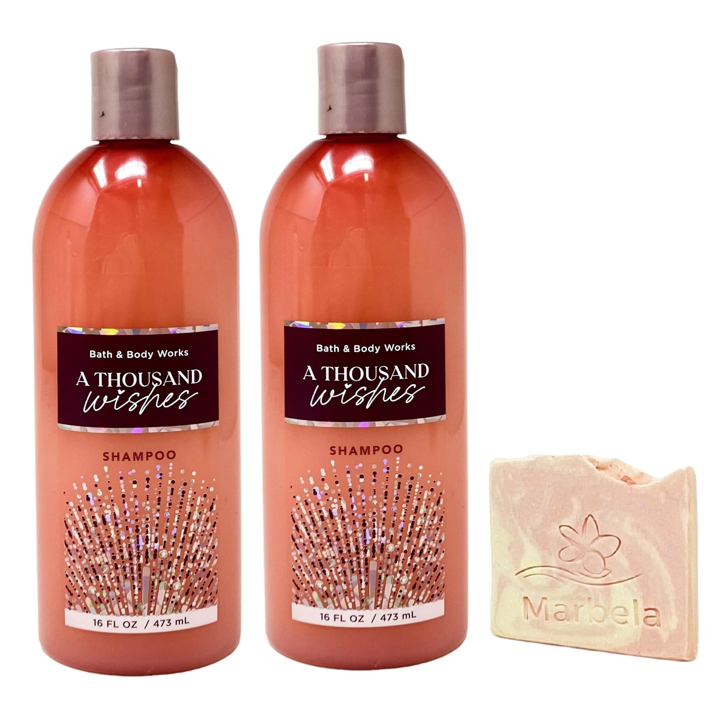 Bath & Body Works A Thousand Wishes 2 Pack Moisturizing Shampoo Bundle with a Himalayan Salts Springs Sample Soap Beauty & Personal Care Bath & Body Works