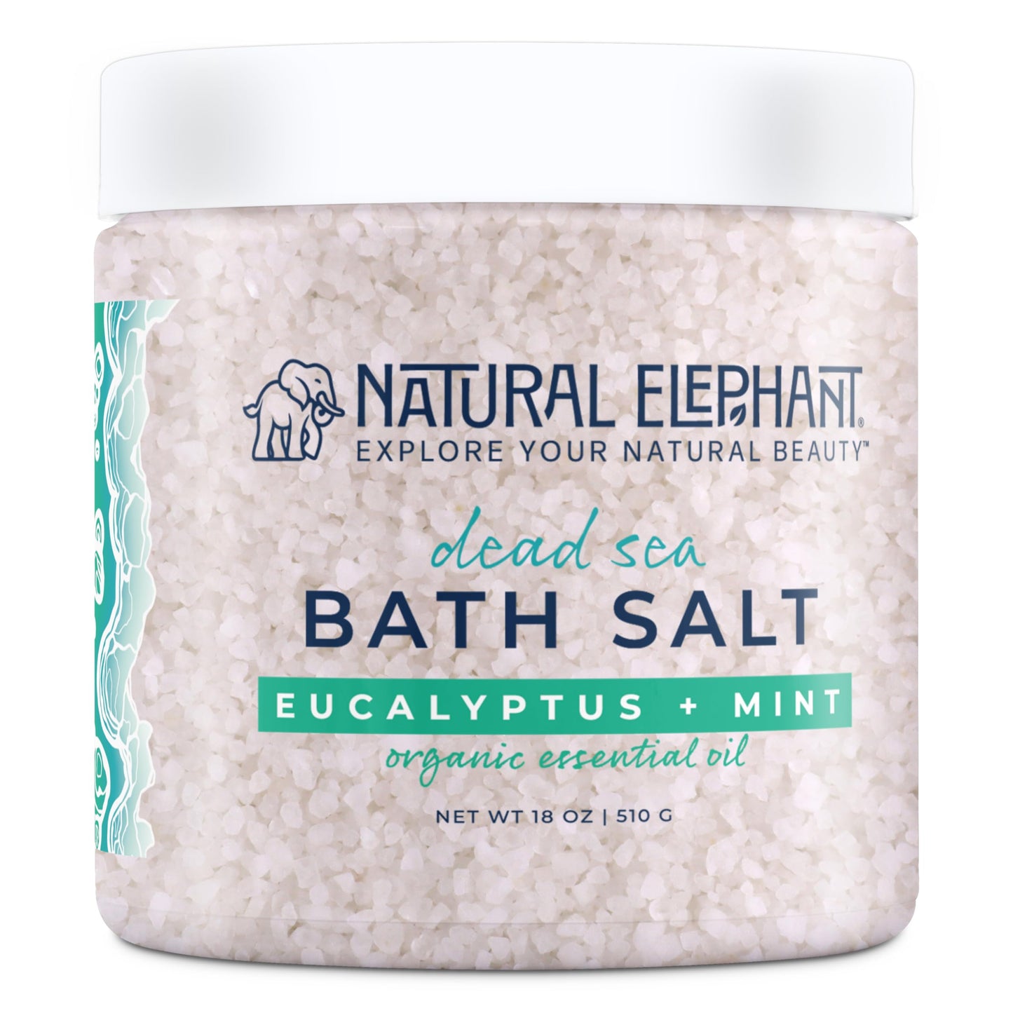 Natural Elephant Dead Sea Bath Salt Bathing and Foot Soak for Relaxing and Nourishing- 100% Pure with Essential Oil - Medium Coarse Grain (18 oz Jar Beauty and Personal Care Natural Elephant