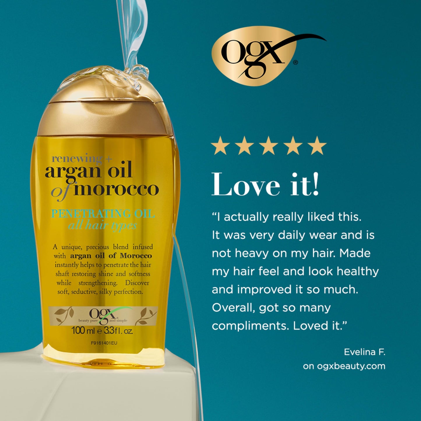 OGX Renewing + Argan Oil of Morocco Hair Oil, Extra Strength Penetrating Serum Treatment for Dry, Damaged, Frizzy, Curly & Coarse Hair, Cold-Pressed Beauty and Personal Care OGX
