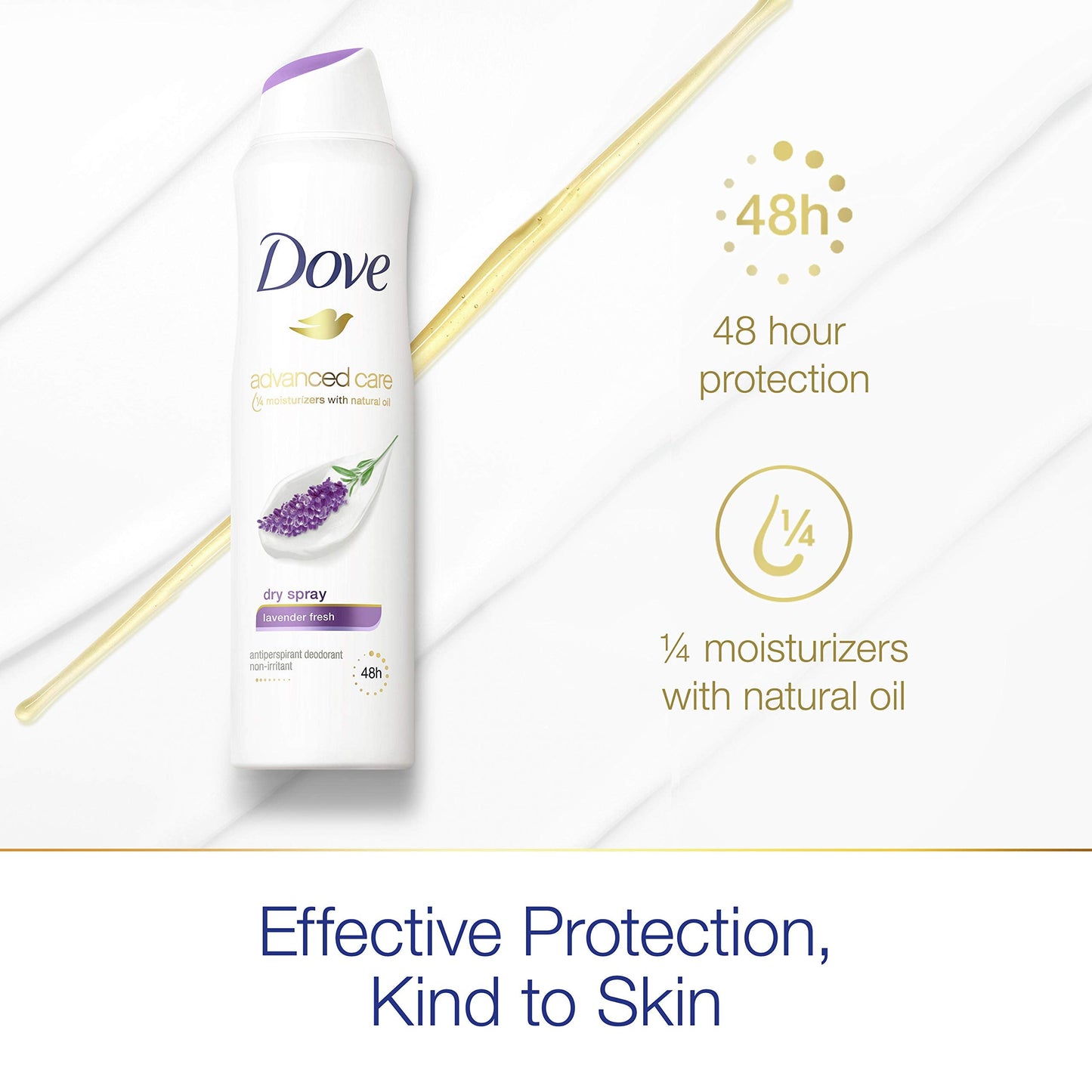 Dove Advanced Care Antiperspirant Deodorant Dry Spray 48 Hours of Sweat and Odor Protection Lavender Fresh Antiperspirant Spray With ¼ Moisturizers Beauty and Personal Care Dove