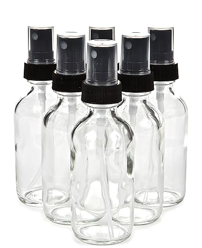 Vivaplex, 6, Clear, 2 oz Glass Bottles, with Black Fine Mist Sprayers Beauty & Personal Care Vivaplex