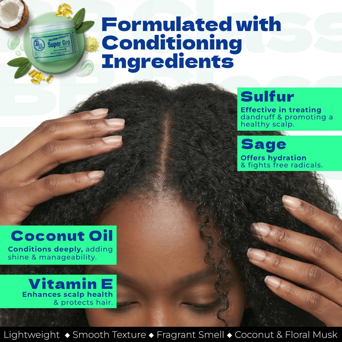 Bronner Bros BB Super Gro Max - Maximum Strength Hair Dress & Scalp Treatment, Moisturizing Grease for Dry Scalp & Breakage Support, With Coconut Oil Beauty and Personal Care Bronner Bros