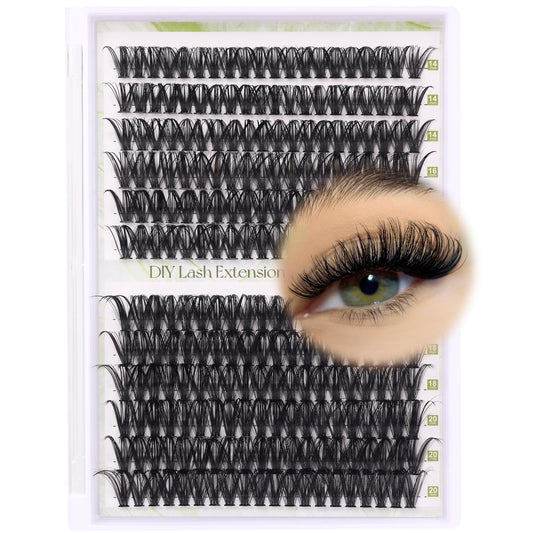 ALICE Lash Clusters DIY Lash Extensions 240PCS 14-20MM Individual Lashes Cluster Lashes Natural 40D Eyelash Extensions Faux Mink Individual Eyelashes Beauty & Personal Care ALICE