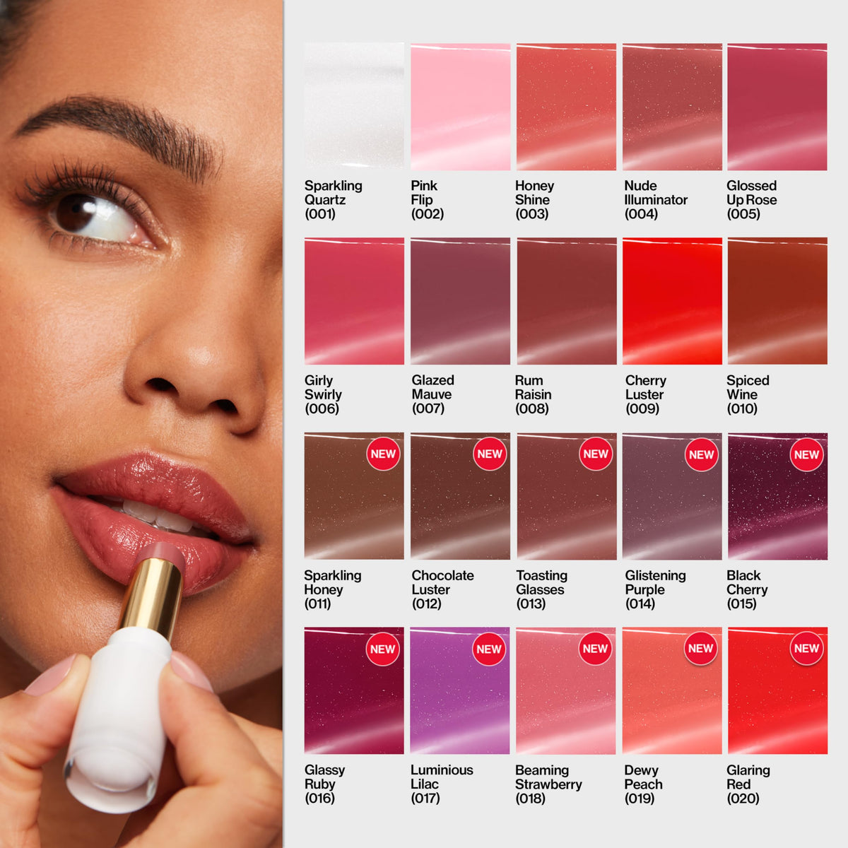 REVLON Super Lustrous Glass Shine Balm, Hydrating Tinted Lip Balm with Hyaluronic Acid, Aloe & Rose Quartz, 009 Cherry Luster, 0.11 oz Beauty & Personal Care REVLON