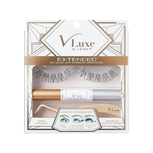 i•ENVY DIY Lash Extension Starter Kit With 10 Natural Lengthening Extended Clusters, Applicator and Bond & Seal - Eye lifting Effect, Feather Light Beauty & Personal Care i•ENVY