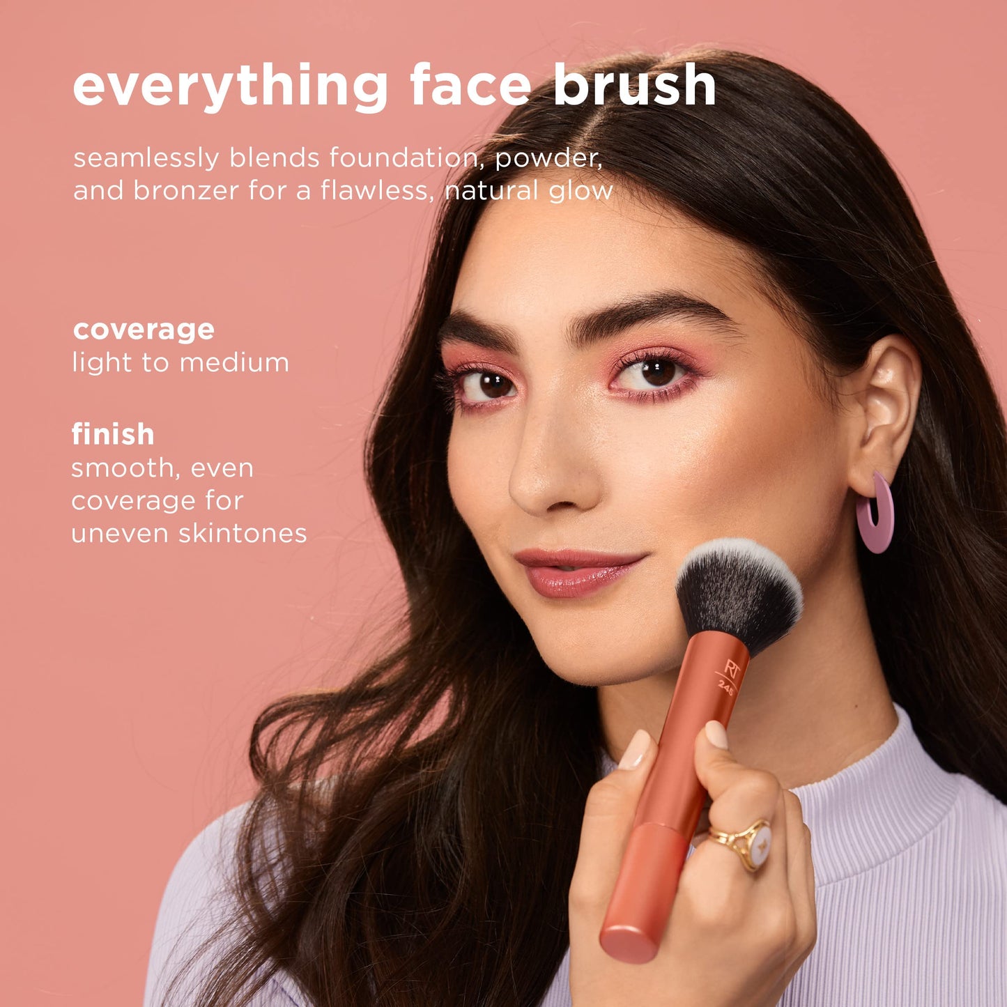 Real Techniques Everything Face Makeup Brush, Flawless Finish, Streak Free Makeup Application, For Foundation, & Powder Makeup Application, Fluffy Beauty & Personal Care Real Techniques