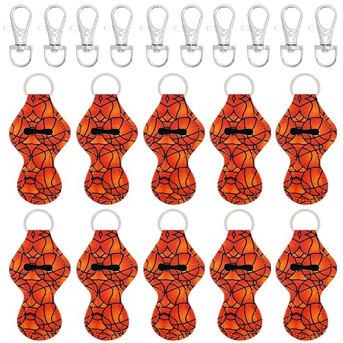 allydrew 10 Pack Chapstick Holder Keychain, Keyring for Lip Balm Lip Gloss Lipstick with 10 Pieces Metal Keyring Clasps, Basketball Beauty & Personal Care allydrew