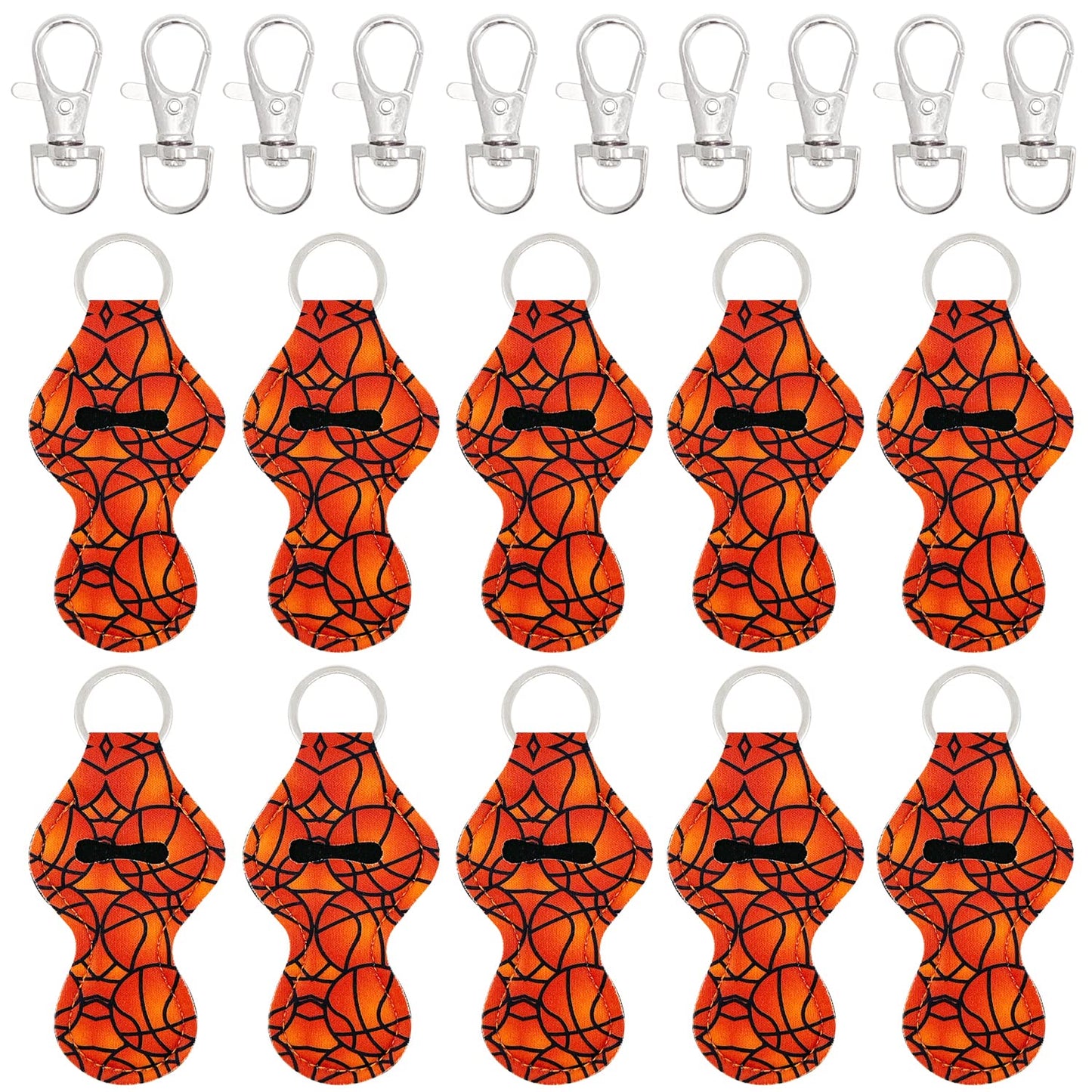 allydrew 10 Pack Chapstick Holder Keychain, Keyring for Lip Balm Lip Gloss Lipstick with 10 Pieces Metal Keyring Clasps, Basketball Beauty & Personal Care allydrew