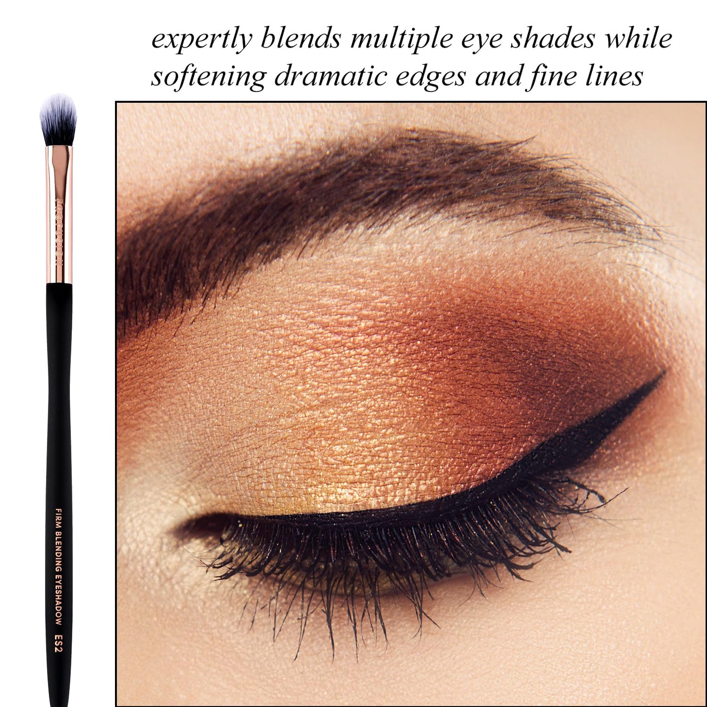 Profusion Cosmetics Firm Blending Eyeshadow Brush - Synthetic Fibers for Smooth Shading & Precision Blending, Waved handle Design, Vegan Beauty & Personal Care Profusion Cosmetics