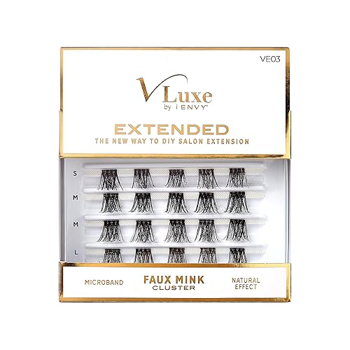i•ENVY Extended False Eyelashes Faux Mink Featherlight Reusable Artificial Eyelashes Multipack Lash Clusters Beauty & Personal Care i•ENVY