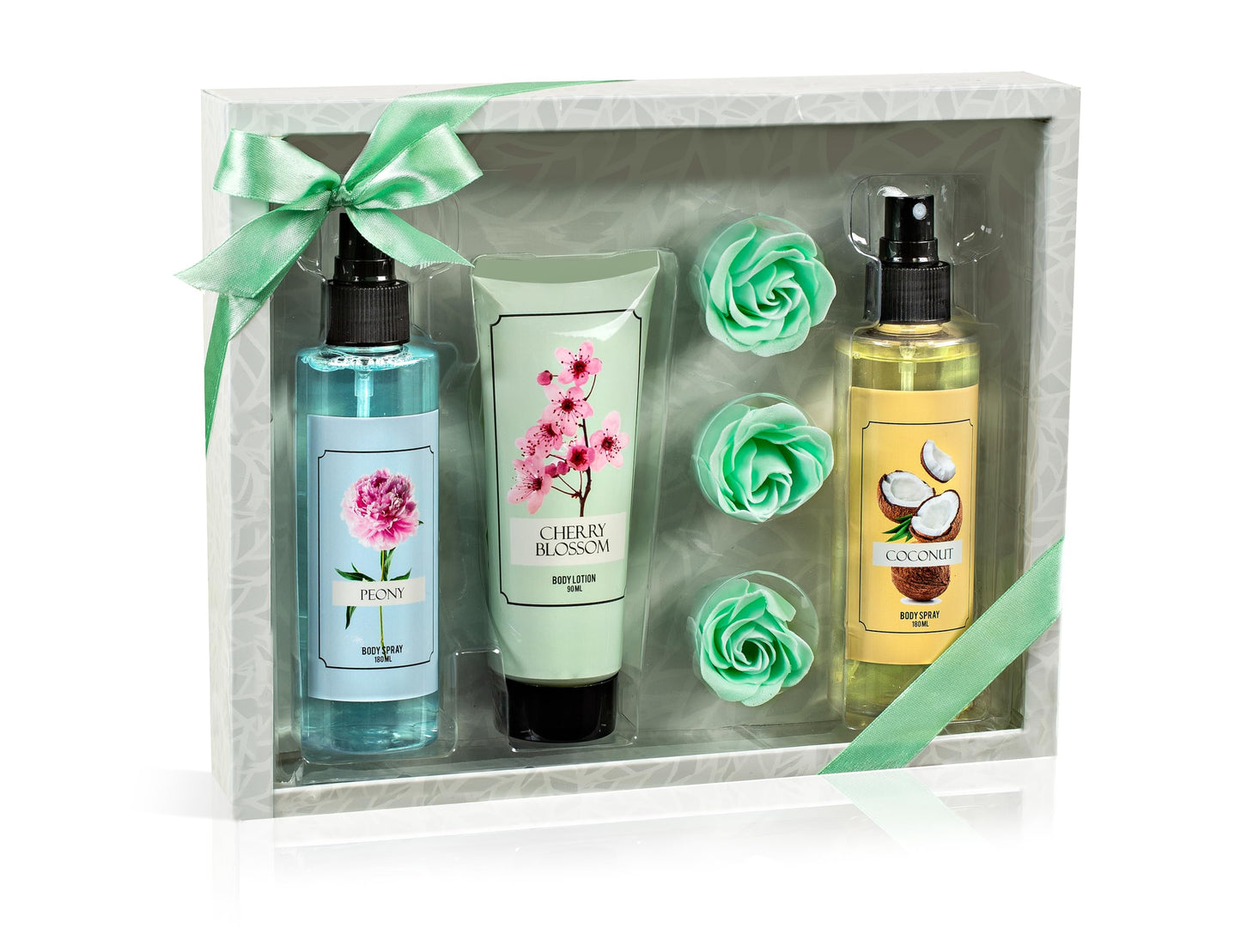 Floral Mist Trio Gift Set - Mother's Day Spa Gift Basket for Mom, Luxury Bath & Body Set, Peony, Coconut, Cherry Blossom Scented Self Care Kit Beauty and Personal Care Freida and Joe