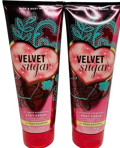 Bath & Body Works Womens Velvet Sugar Ultimate Hydration Body Cream 8 Ounces Pack of 2 Beauty & Personal Care Bath & Body Works